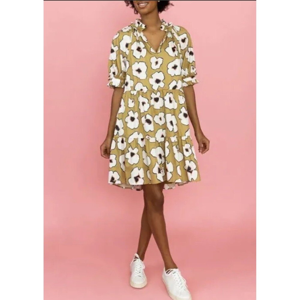 Crosby by Mollie Burch Isabelle Meadow Floral Poppy Mini Dress MSRP $258 Size M